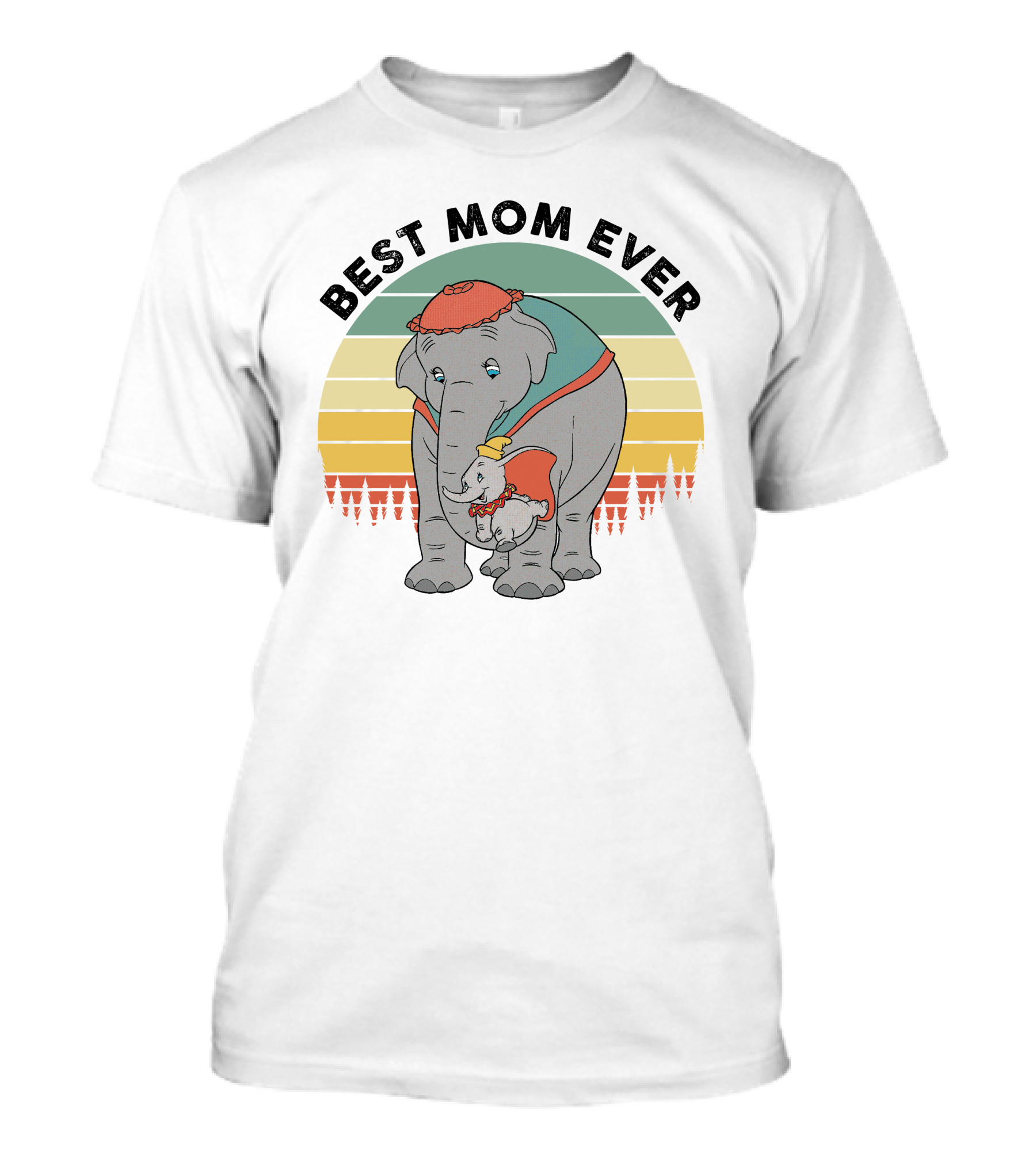 Best Mom Ever Loving Elephant Family T-Shirt