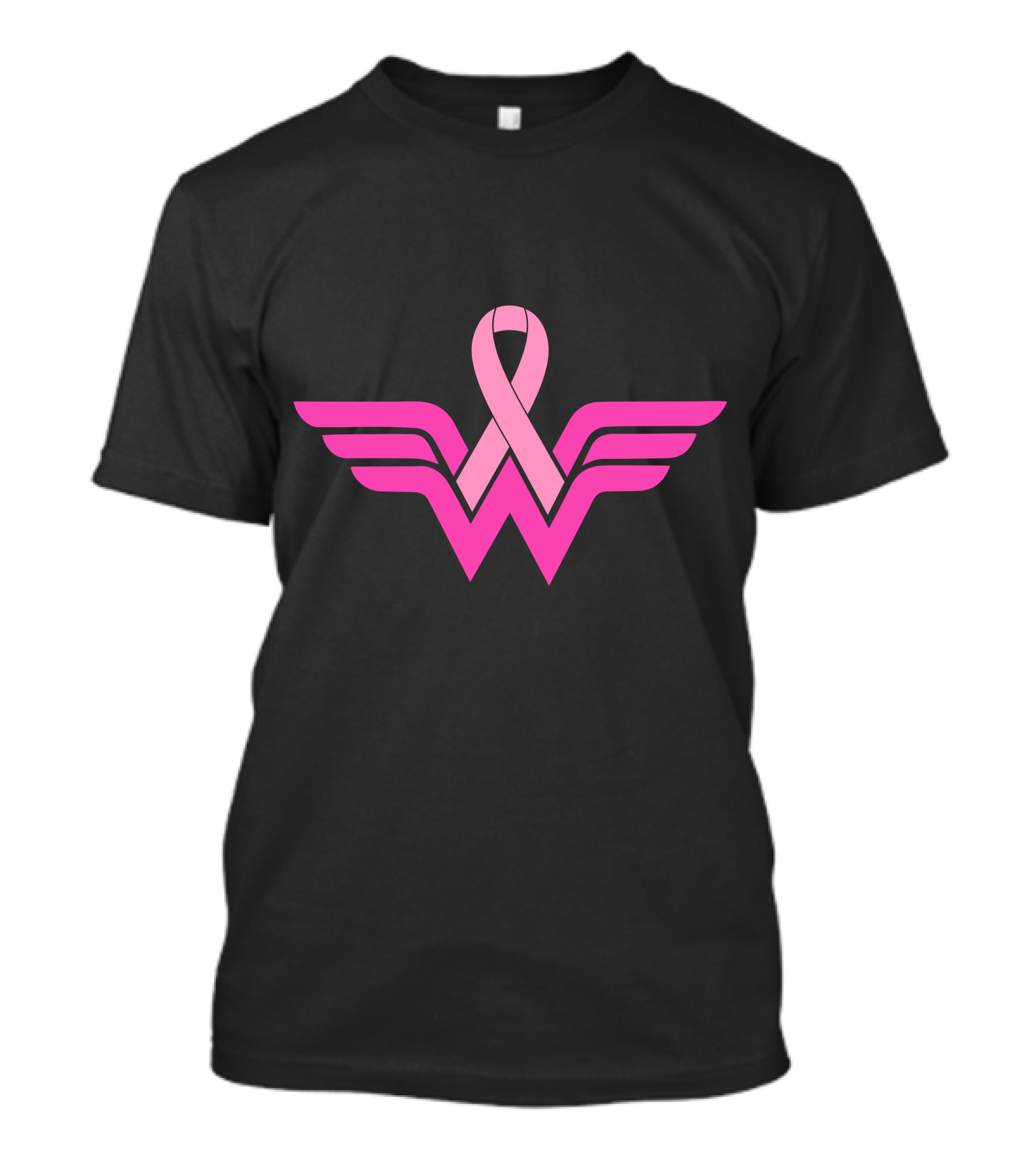 Wonder Woman Breast Cancer Awareness Ribbon T-Shirt