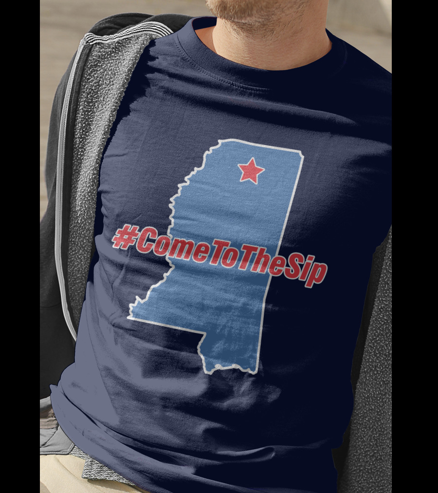 Lane Kiffin Come To The Sip #ComeToTheSip Mississippi Outline With Star T-Shirt