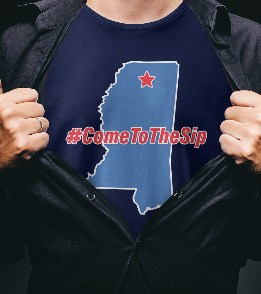 Lane Kiffin Come To The Sip #ComeToTheSip Mississippi Outline With Star T-Shirt