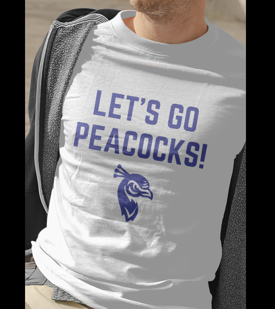 LET'S GO PEACOCKS Blue Peacock Head T-Shirt