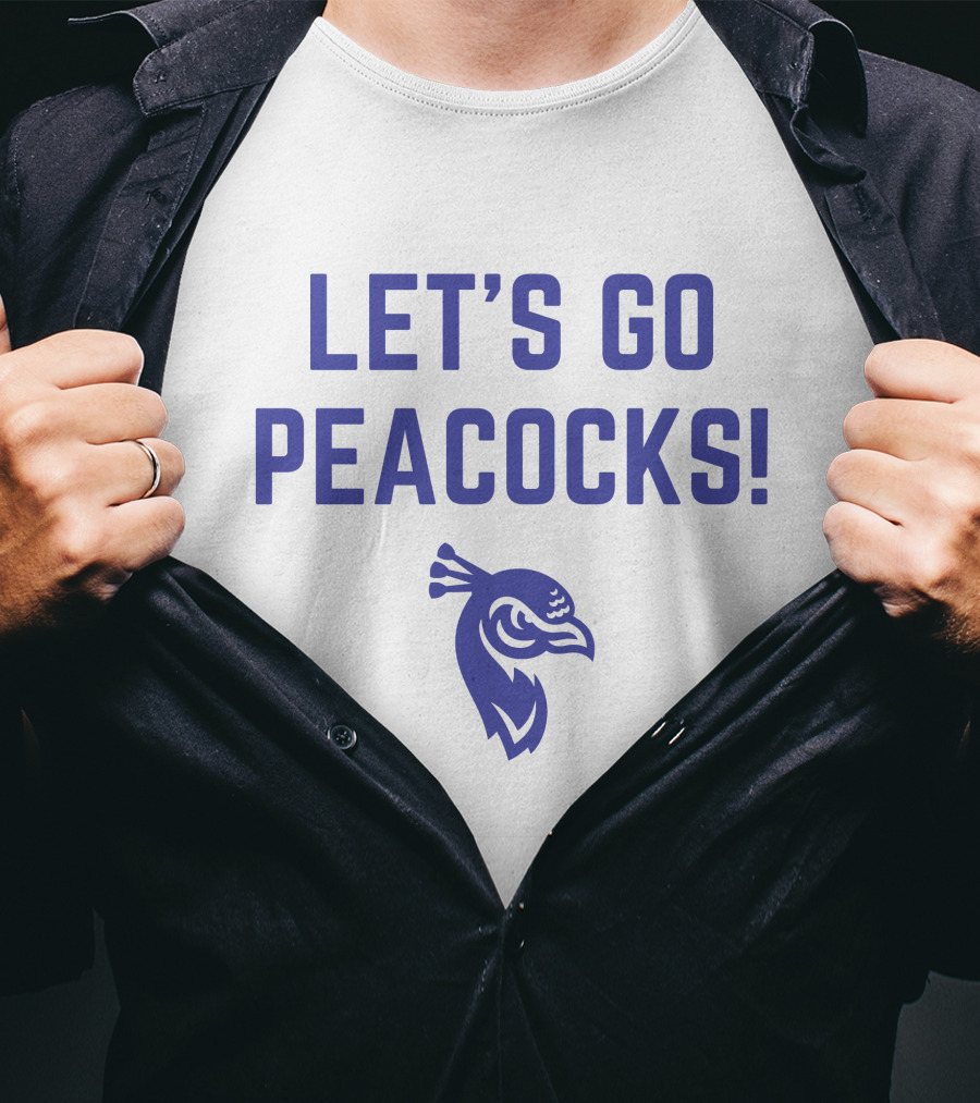 LET'S GO PEACOCKS Blue Peacock Head T-Shirt