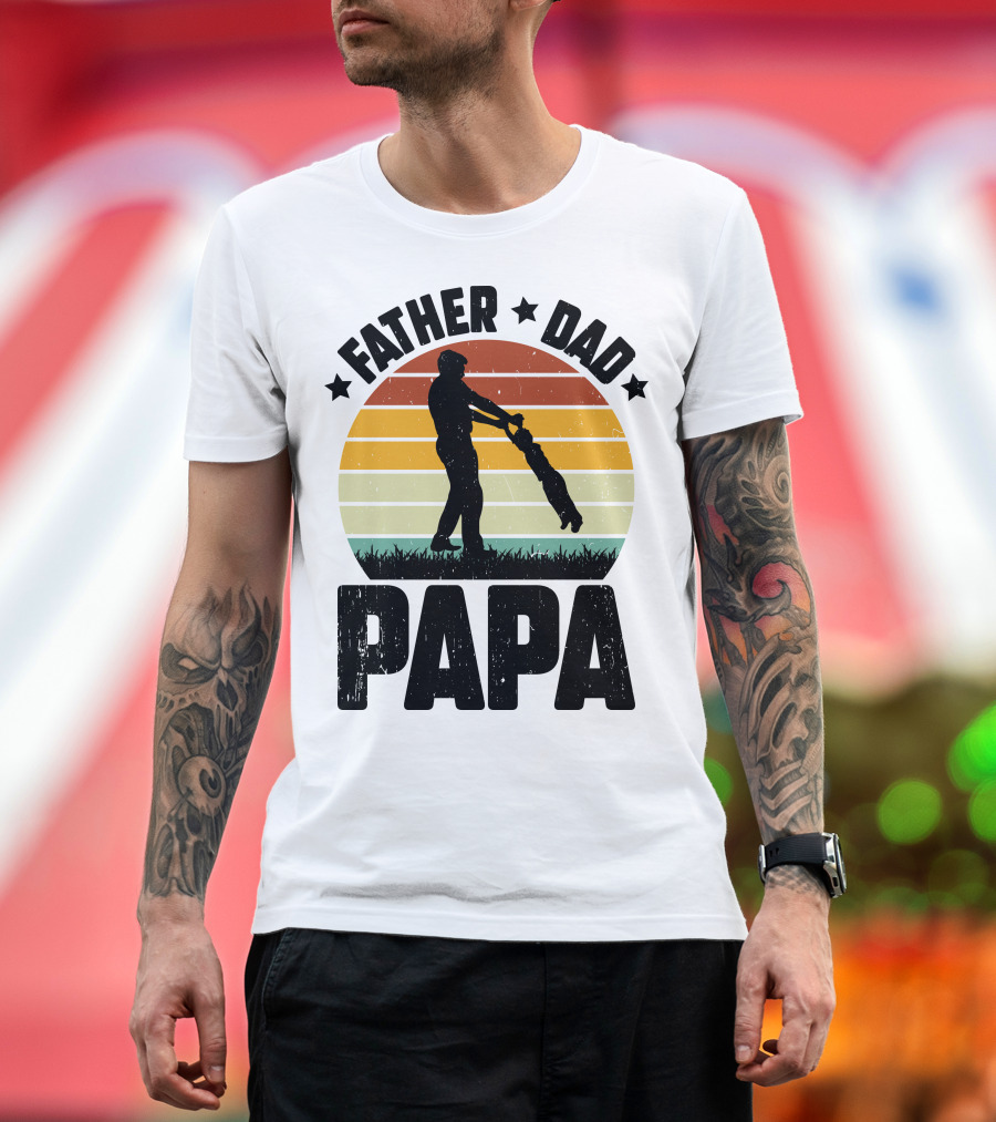 Father Dad Papa Vintage Sunset T-Shirt