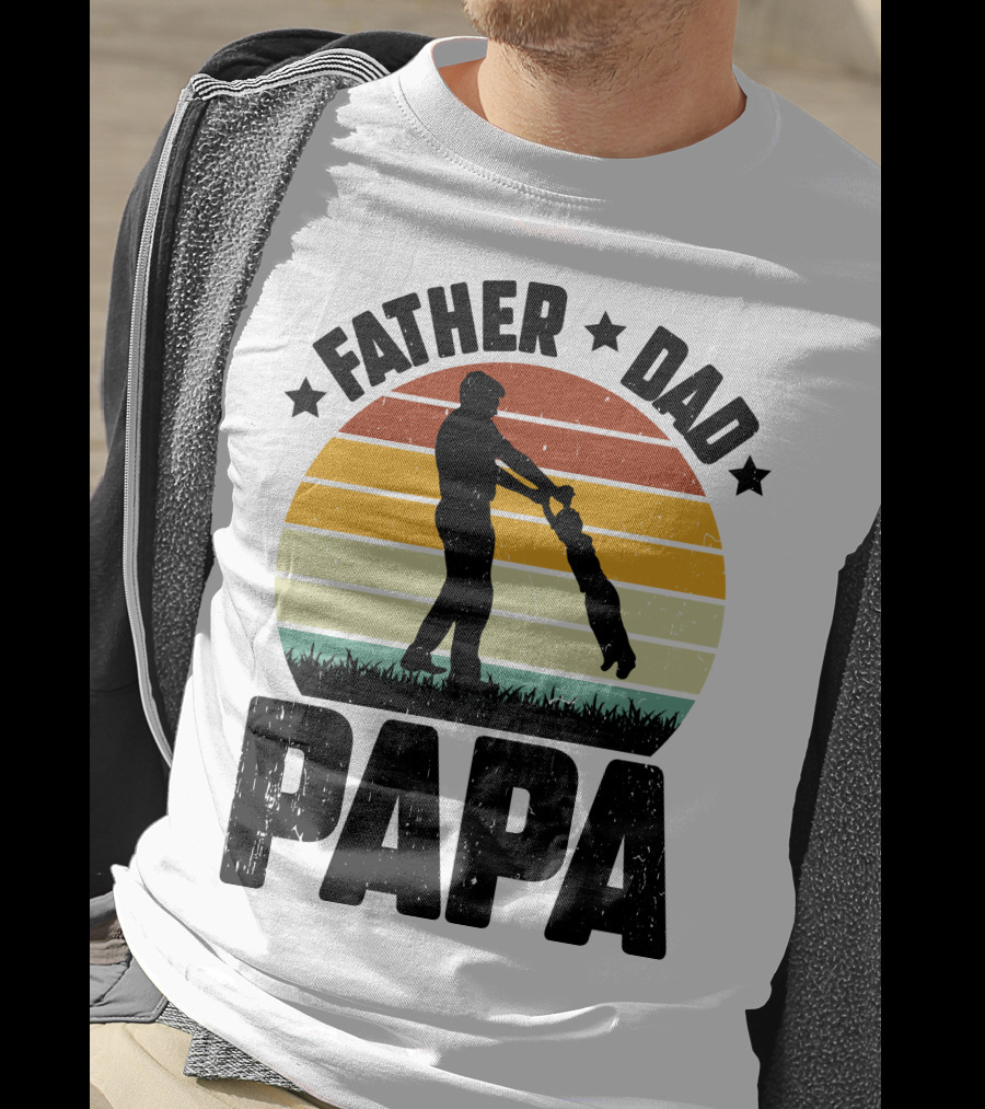 Father Dad Papa Vintage Sunset T-Shirt