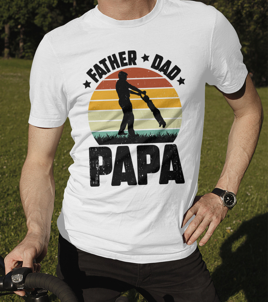 Father Dad Papa Vintage Sunset T-Shirt