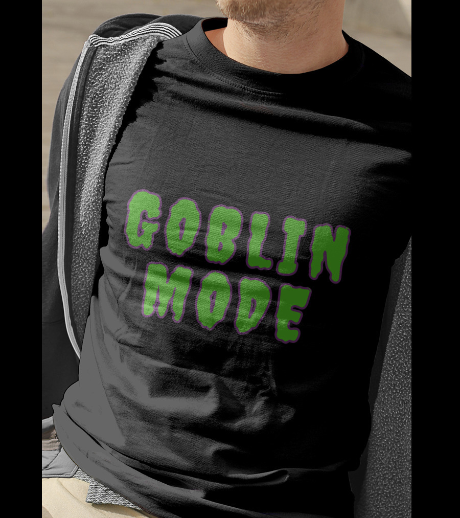 GOBLIN MODE Green Drip Text T-Shirt