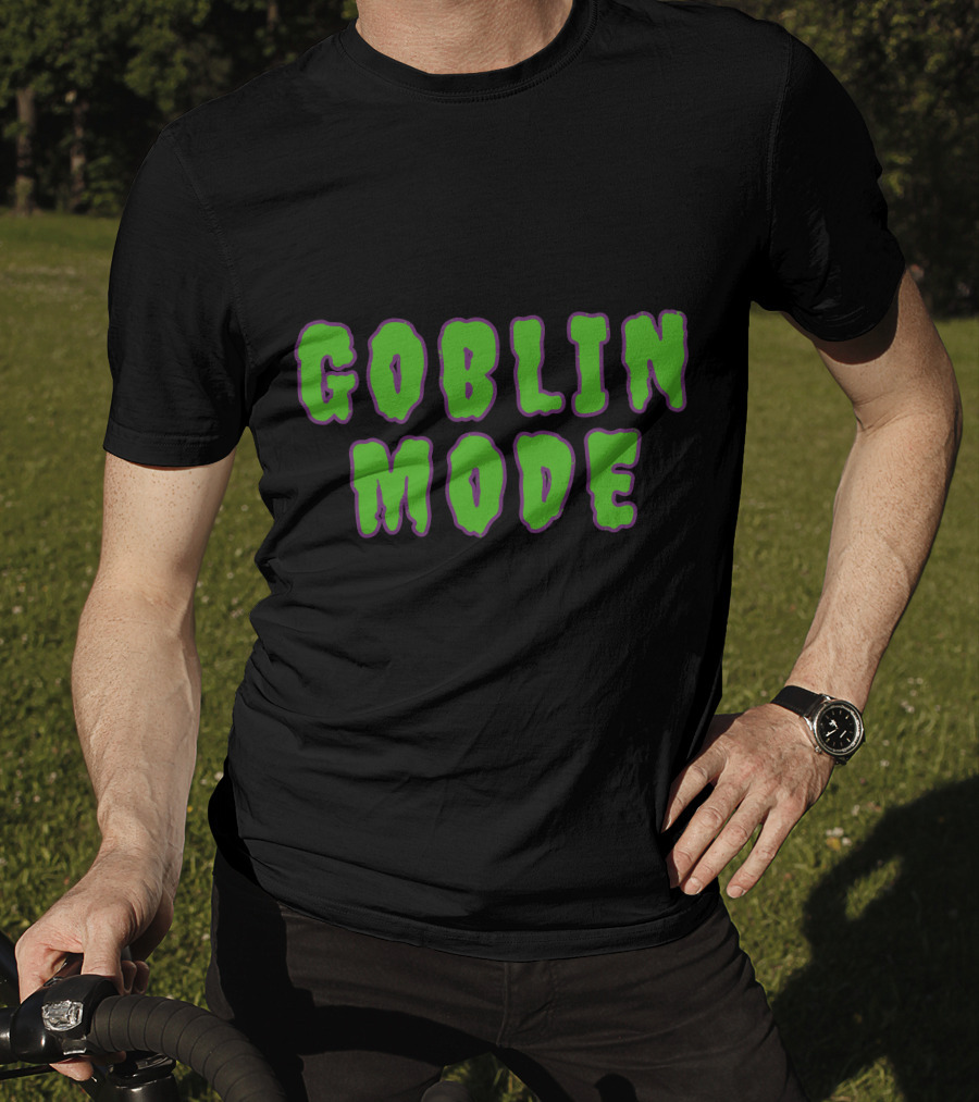 GOBLIN MODE Green Drip Text T-Shirt