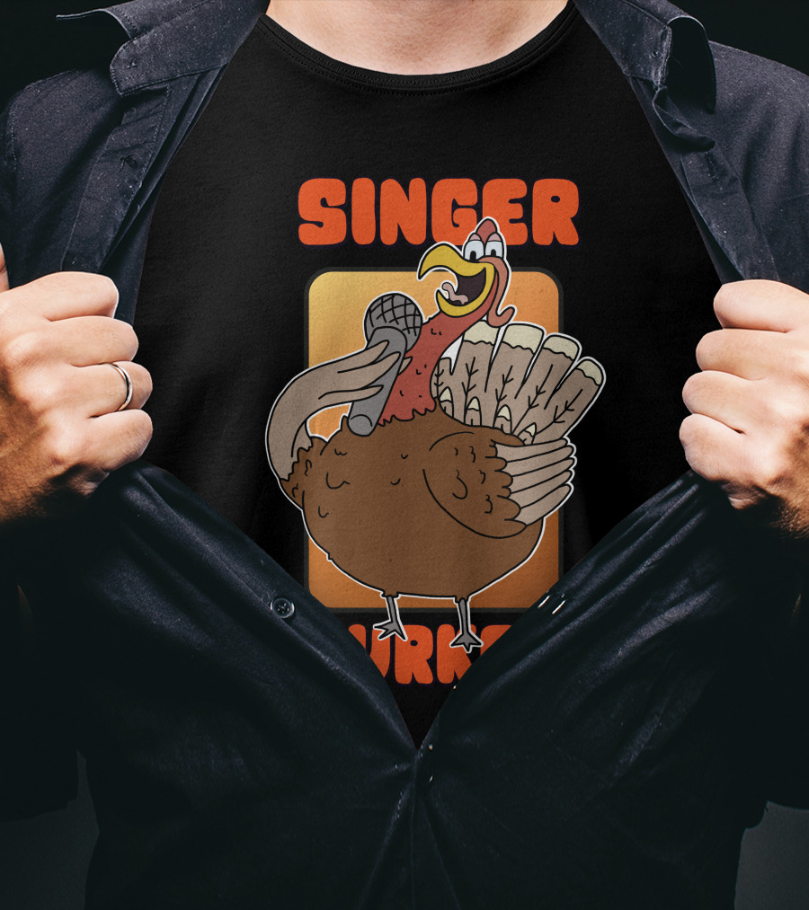 Singer Turkey Funny Thanksgiving T-Shirt