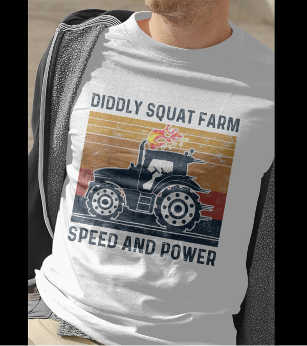 Diddly Squat Farm Tractor Speed And Power With Fire Elements T-Shirt