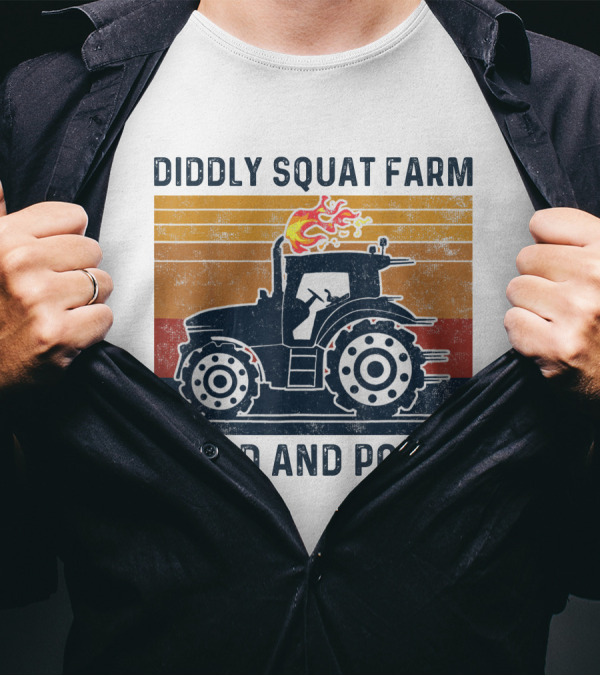Diddly Squat Farm Tractor Speed And Power With Fire Elements T-Shirt