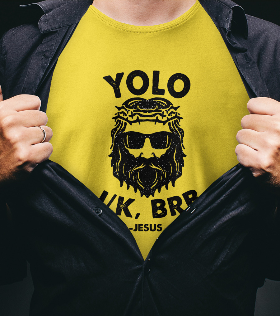 YOLO JK BRB Jesus Sunglasses Crown Of Thorns T-Shirt