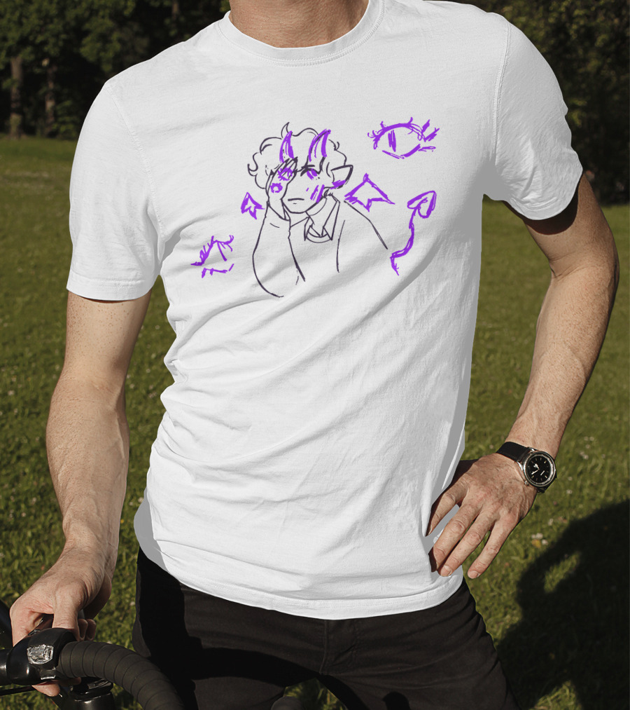 Jelly Bean Demon With Purple Eyes And Horns T-Shirt