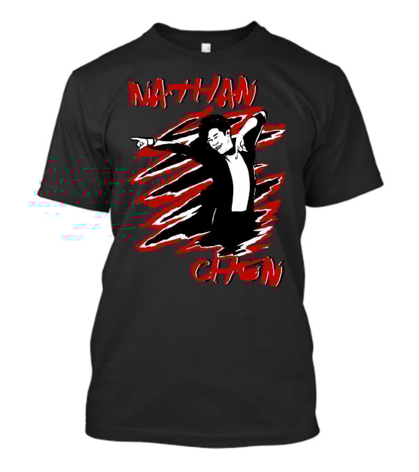 Nathan Chen Dynamic Pose Red And Black T-Shirt