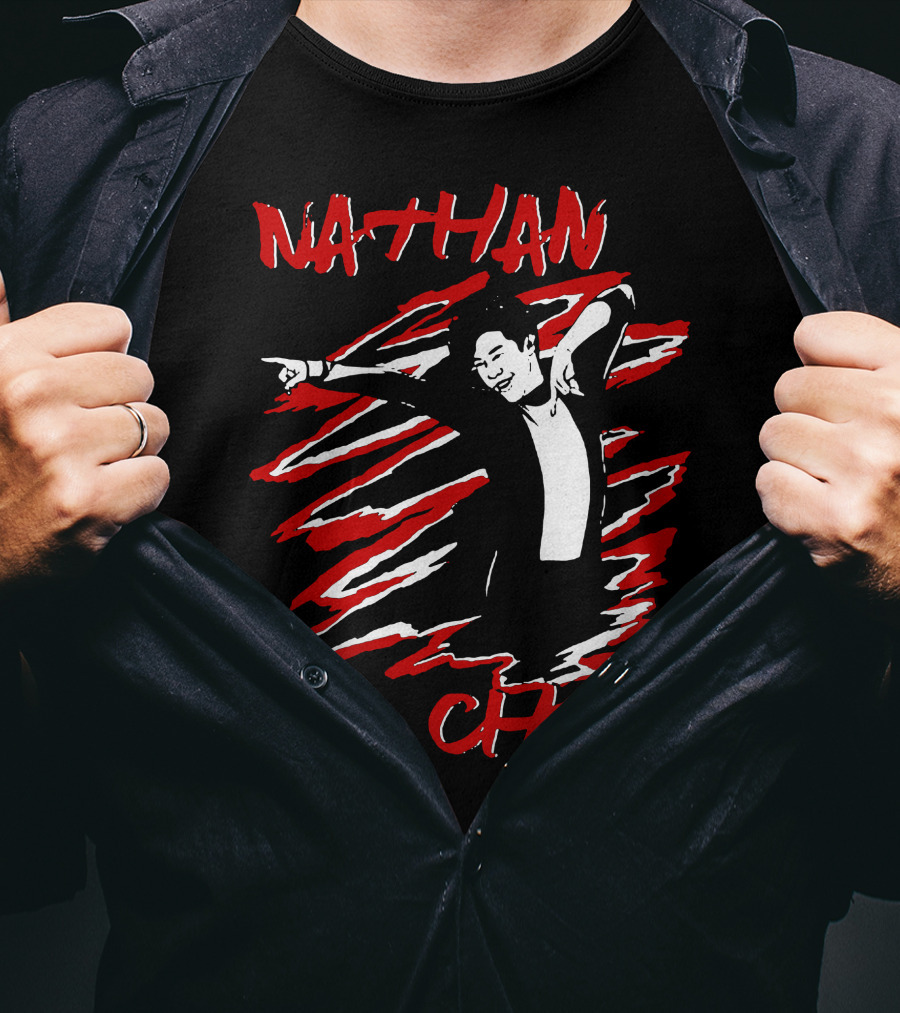 Nathan Chen Dynamic Pose Red And Black T-Shirt