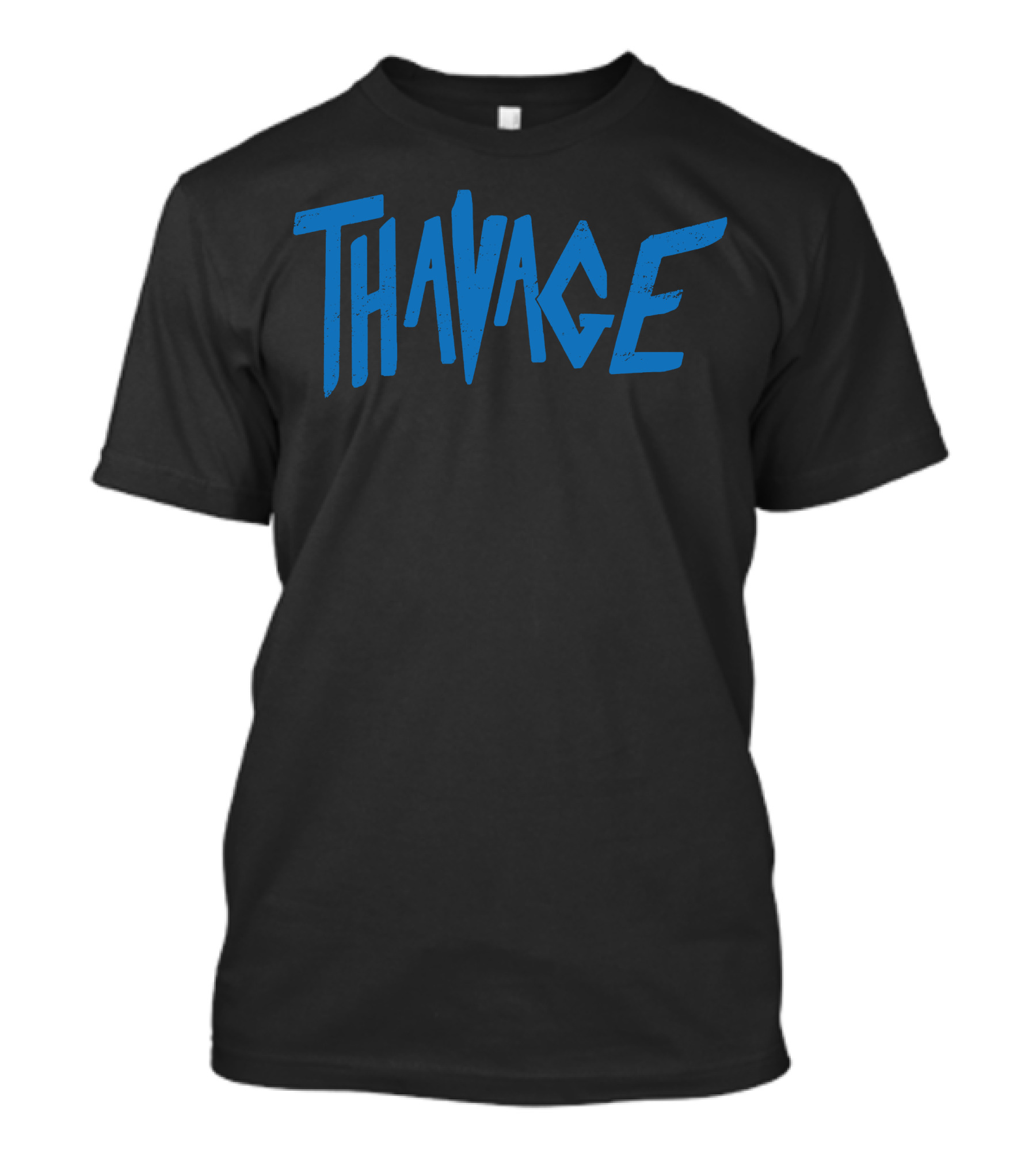 Thavage Blue Retro Typography T-Shirt