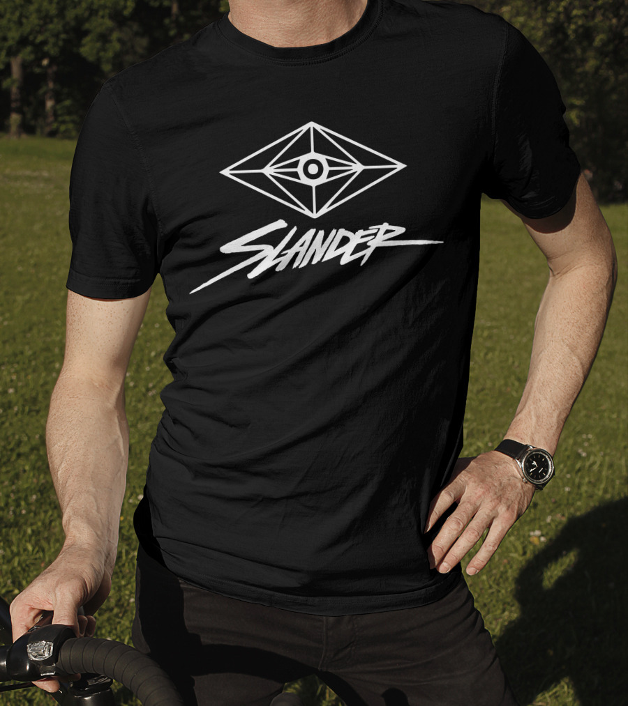 Slander Iconic Eye Symbol Bold Script T-Shirt