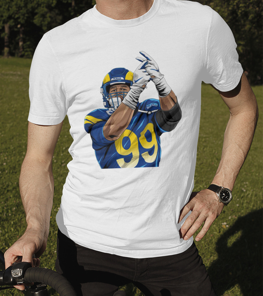 Aaron Donald Rams 99 Football Action Pose T-Shirt