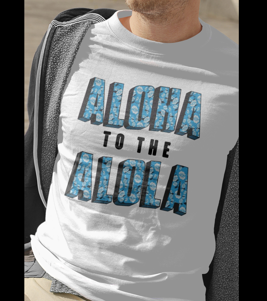 Aloha To The Alola Pokémon Pattern Typography T-Shirt