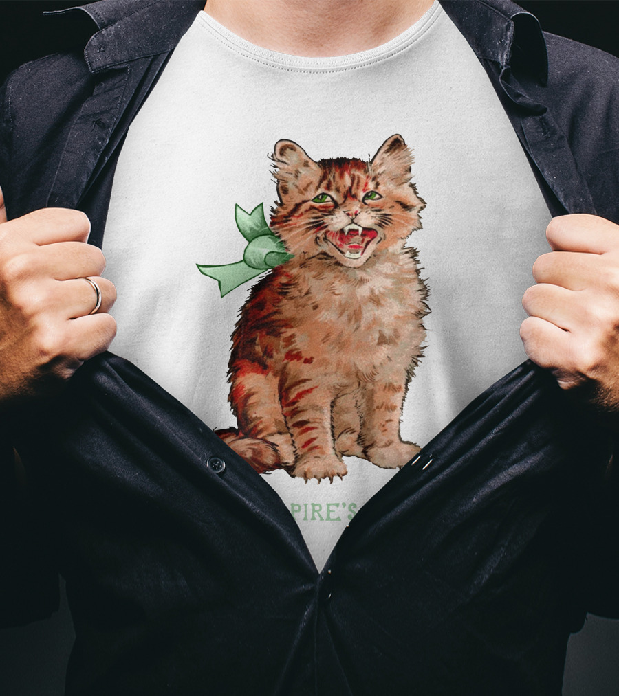 The Vampire's Wife Smiling Cat With Green T-Shirt