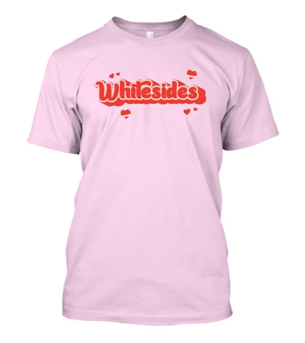 Whitesides Red Heart Design Pink Background T-Shirt