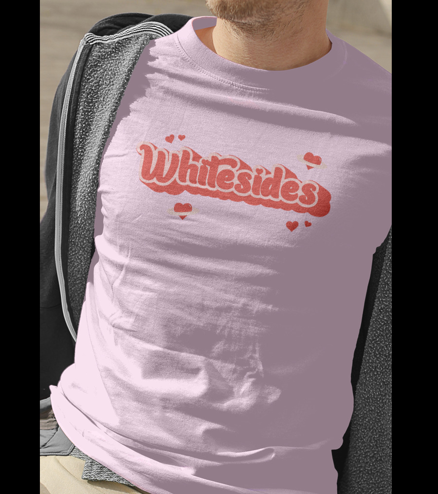 Whitesides Red Heart Design Pink Background T-Shirt