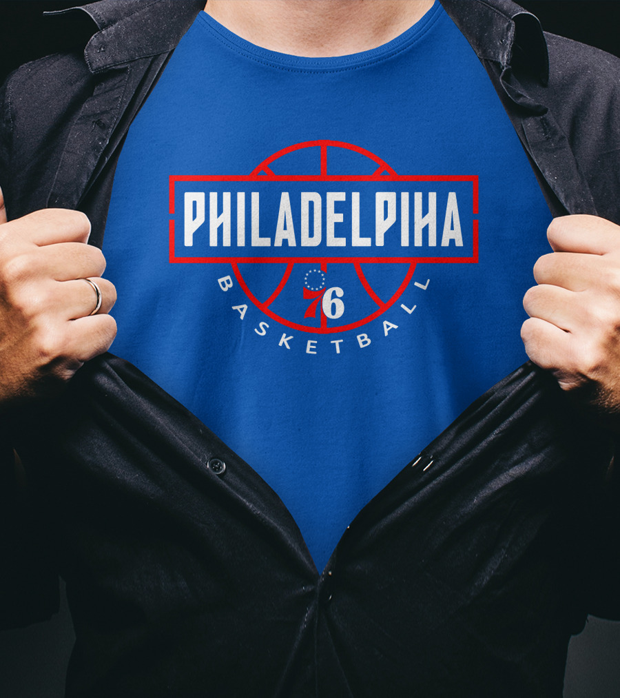 Philadelphia 76 Basketball Fan Jersey Blue Red T-Shirt