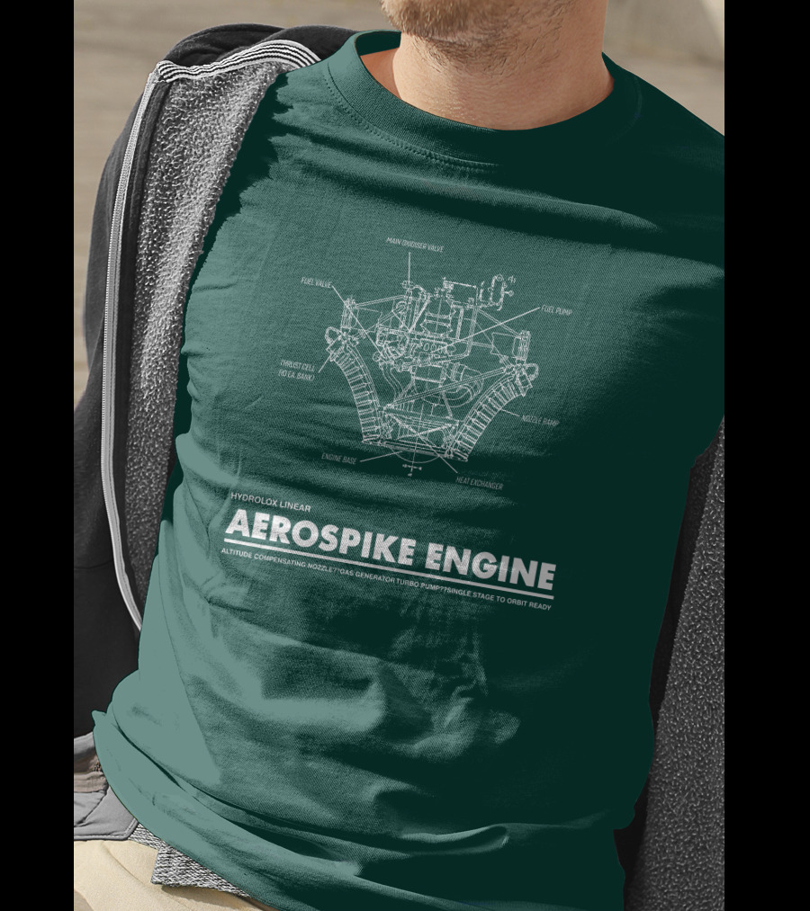 Hydrolox Linear Aerospike Engine Diagram Altitude Compensating Nozzle Turbo Pump T-Shirt