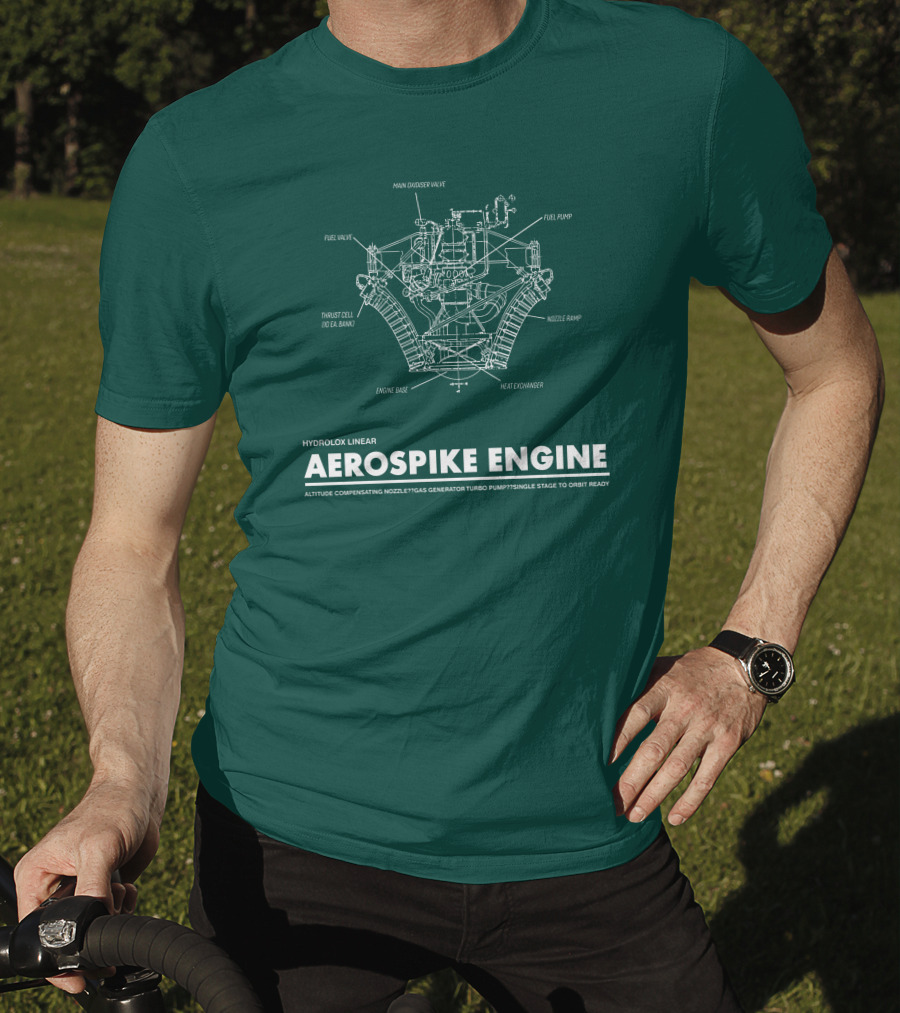 Hydrolox Linear Aerospike Engine Diagram Altitude Compensating Nozzle Turbo Pump T-Shirt