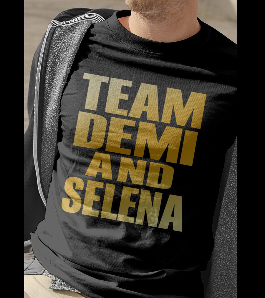 Team Demi And Selena Bold Gold Text T-Shirt