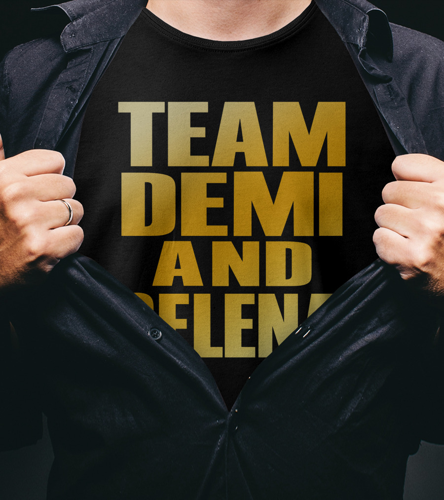 Team Demi And Selena Bold Gold Text T-Shirt