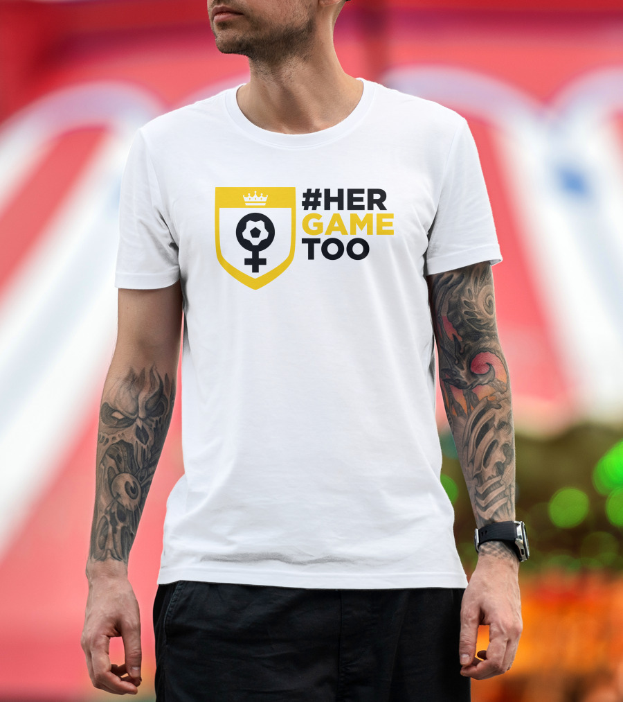 Her Game Too Soccer Symbol Empowerment T-Shirt