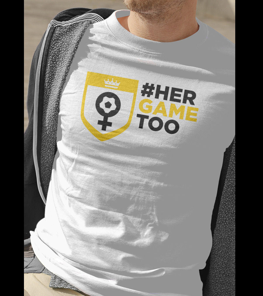 Her Game Too Soccer Symbol Empowerment T-Shirt