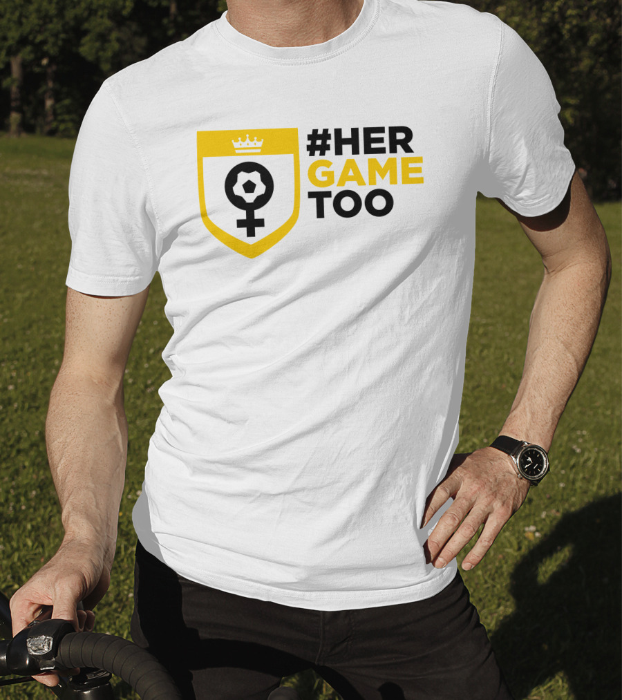 Her Game Too Soccer Symbol Empowerment T-Shirt