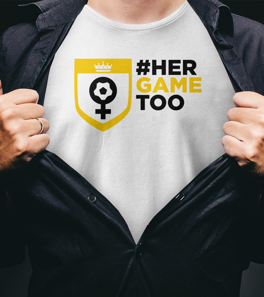 Her Game Too Soccer Symbol Empowerment T-Shirt