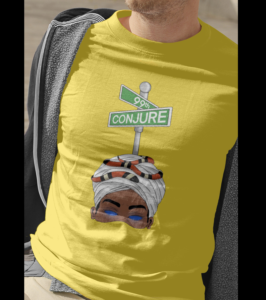 99Th Conjure Street Sign With Snake And Headwrap T-Shirt