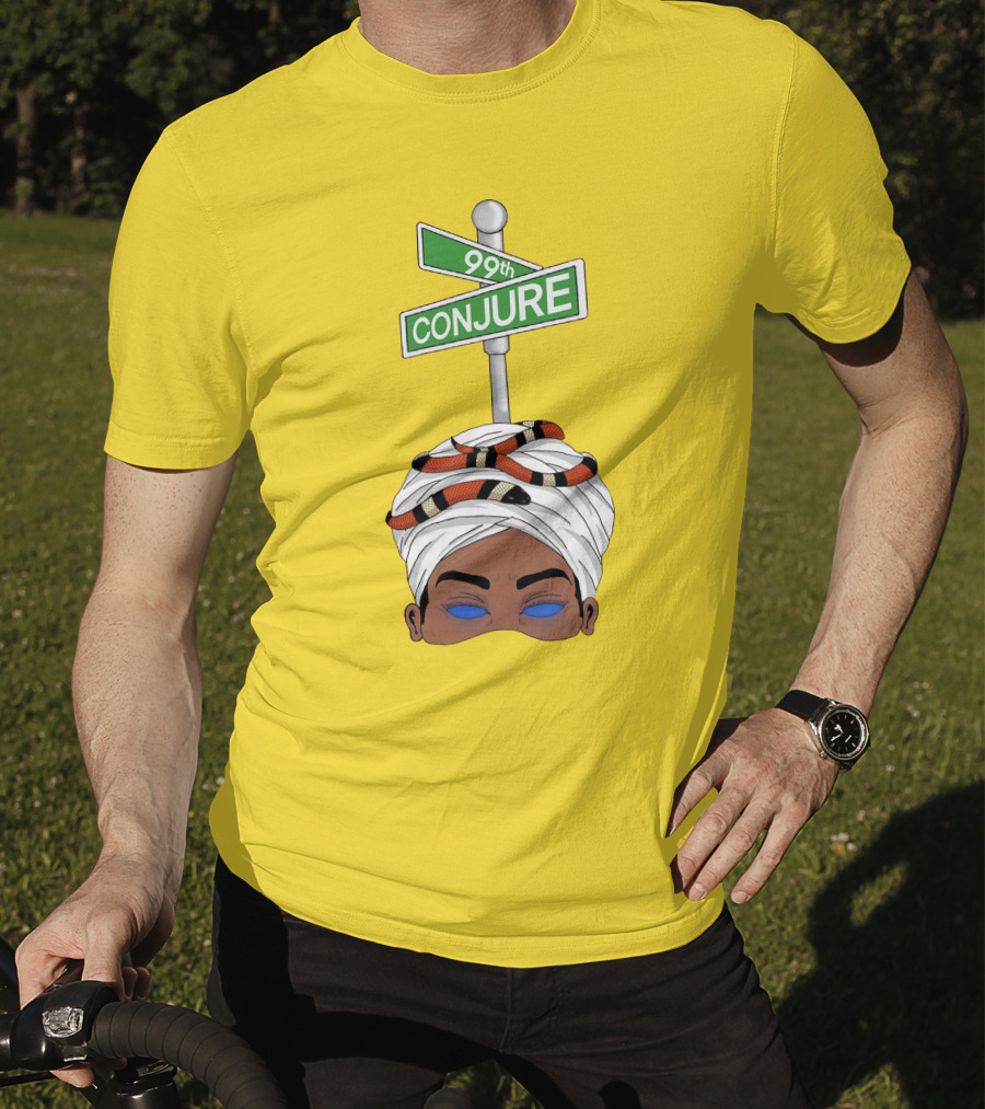 99Th Conjure Street Sign With Snake And Headwrap T-Shirt