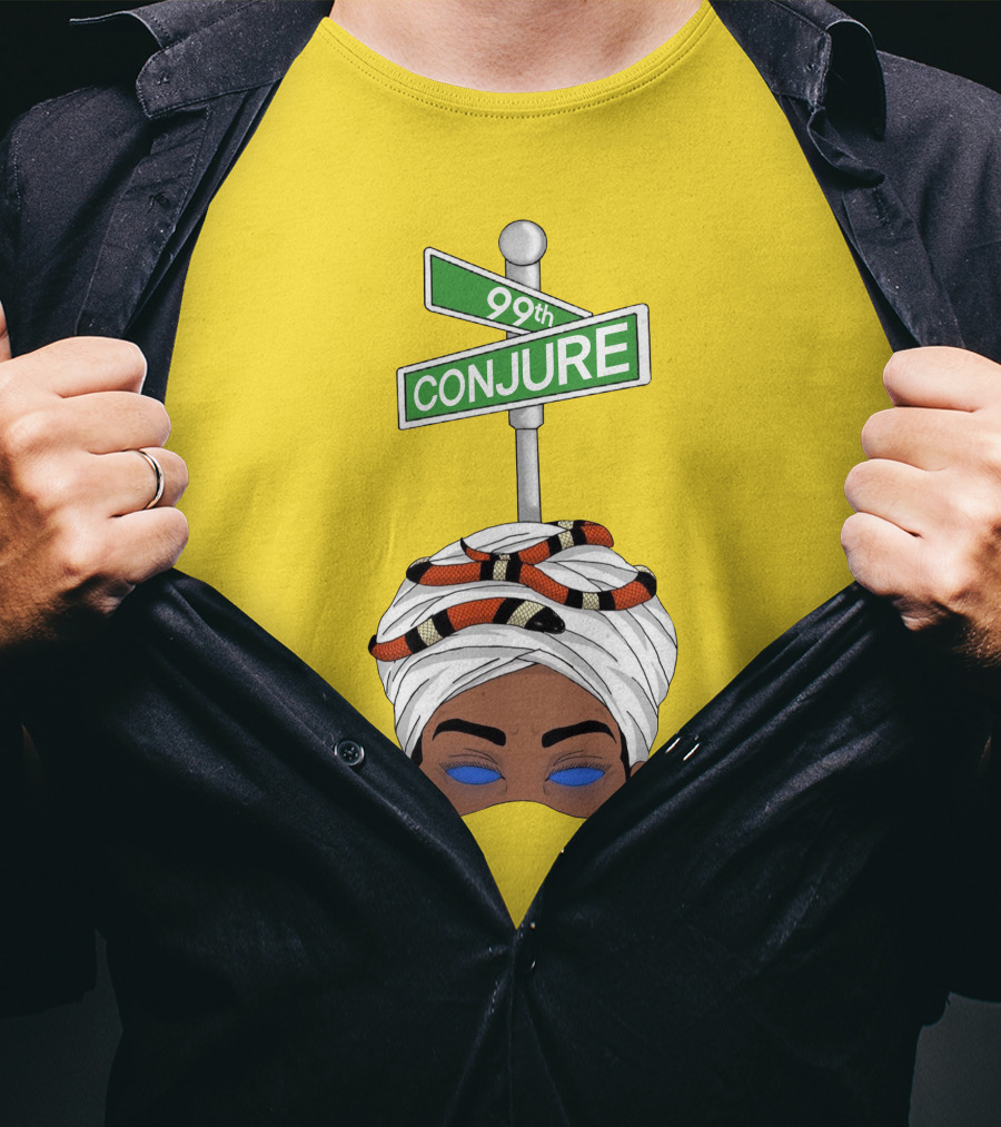 99Th Conjure Street Sign With Snake And Headwrap T-Shirt