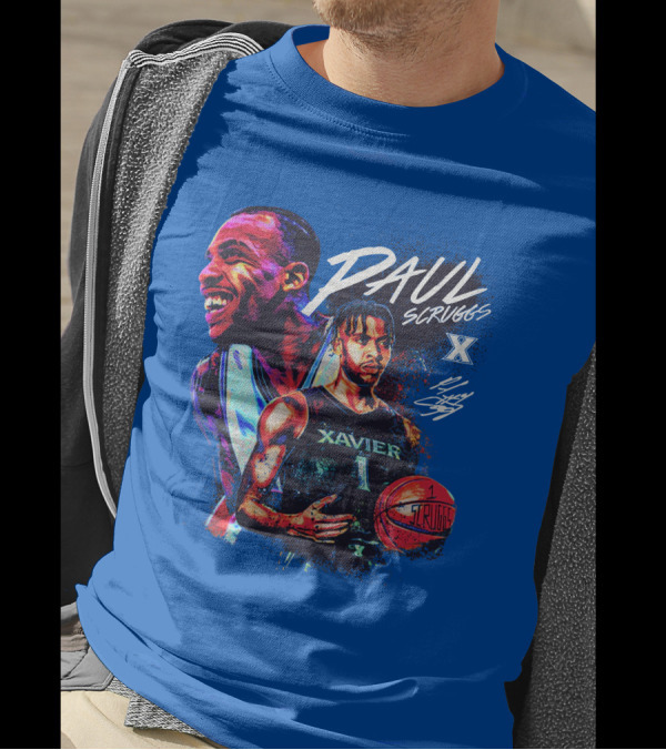 Paul Scruggs Xavier Basketball Number 1 Player Autograph Edition T-Shirt