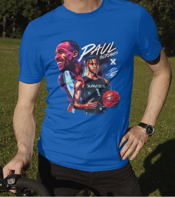 Paul Scruggs Xavier Basketball Number 1 Player Autograph Edition T-Shirt