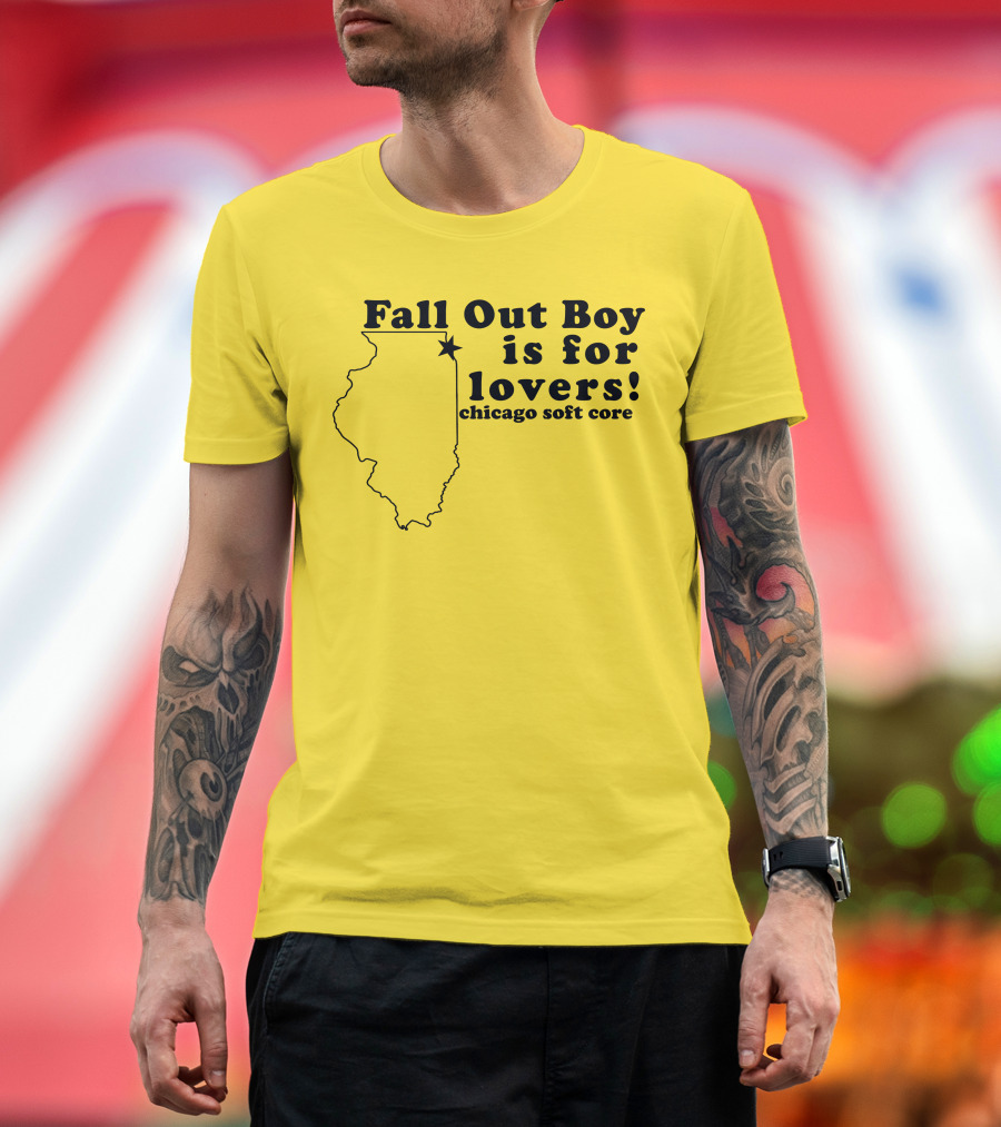 Fall Out Boy Is For Lovers Chicago Soft Core Illinois Map T-Shirt