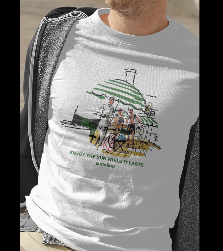 ENJOY THE SUN WHILE IT LASTS Endolour Deck Gathering Scene T-Shirt