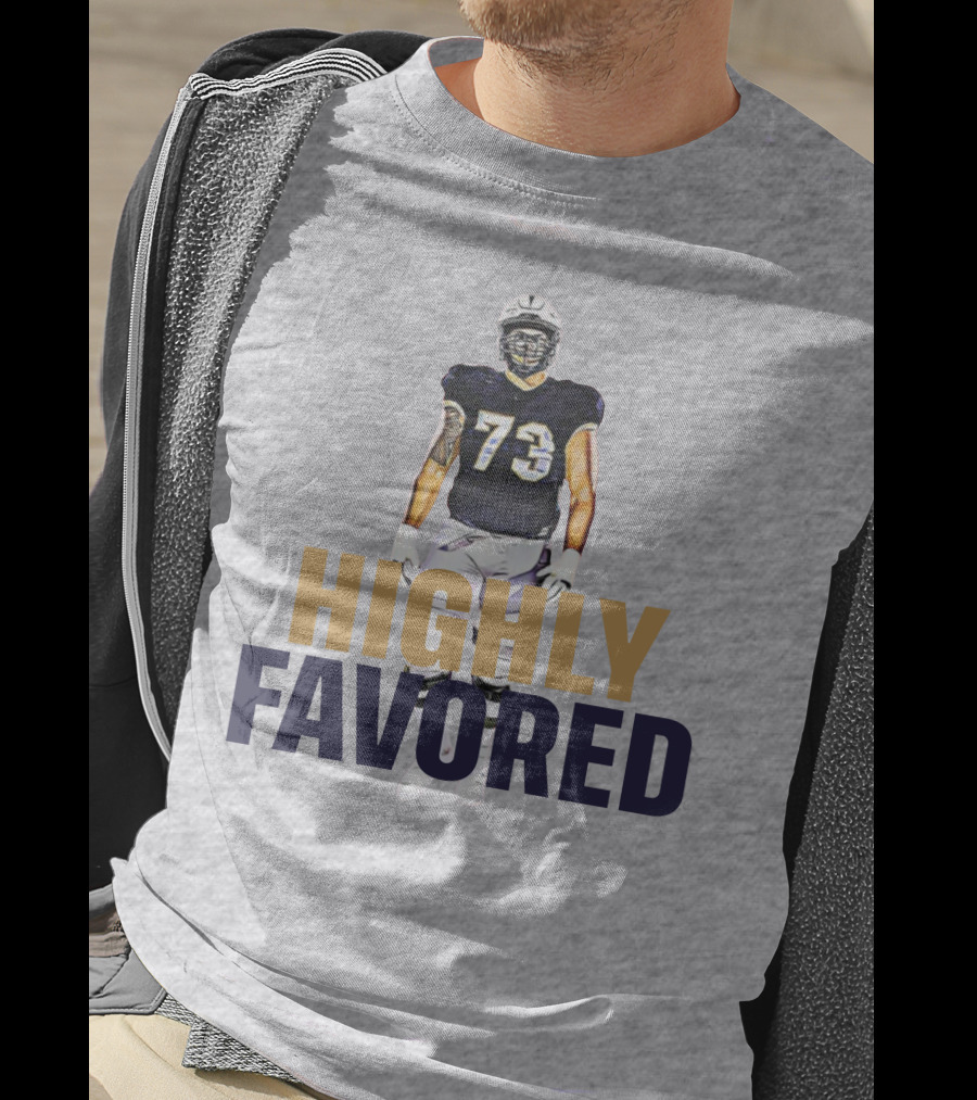 Highly Favored Football Player Number 73 T-Shirt