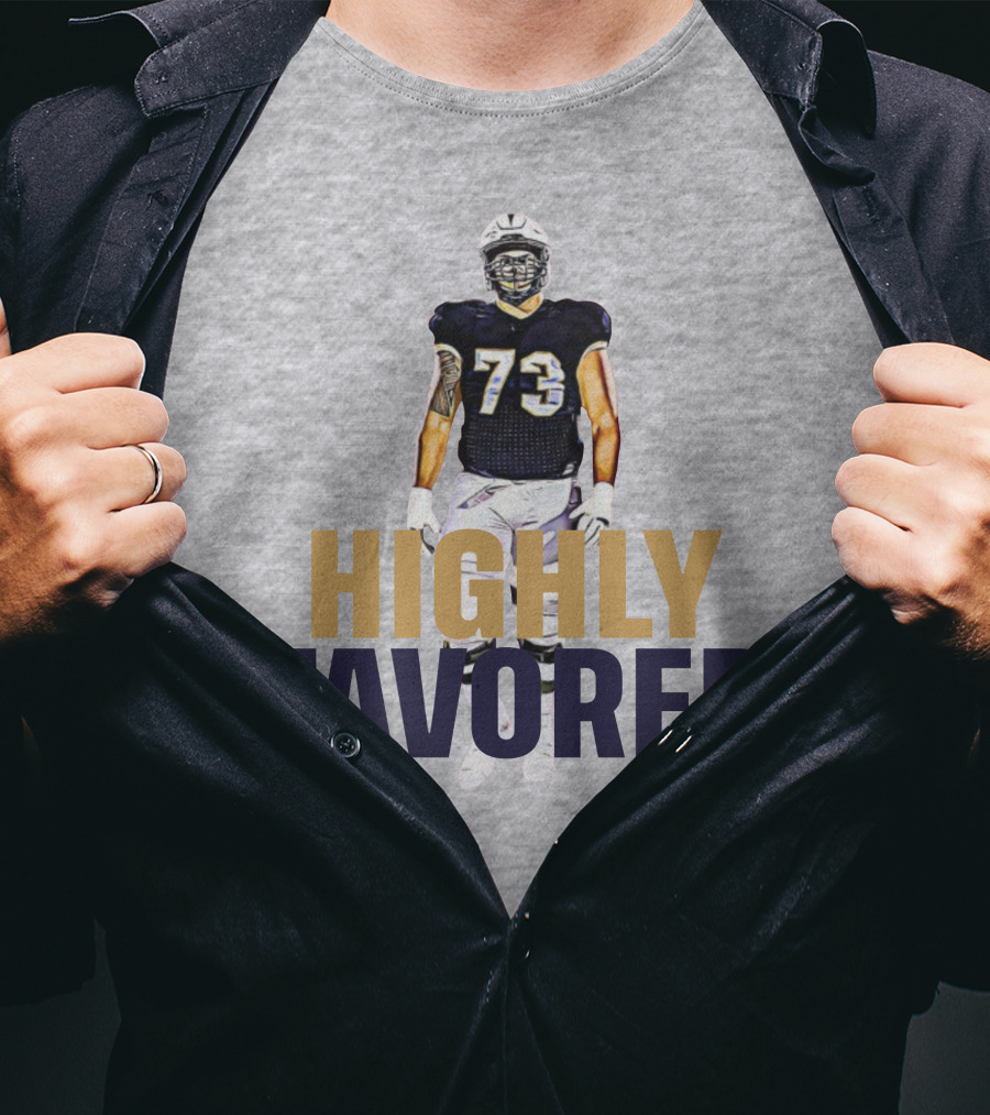 Highly Favored Football Player Number 73 T-Shirt