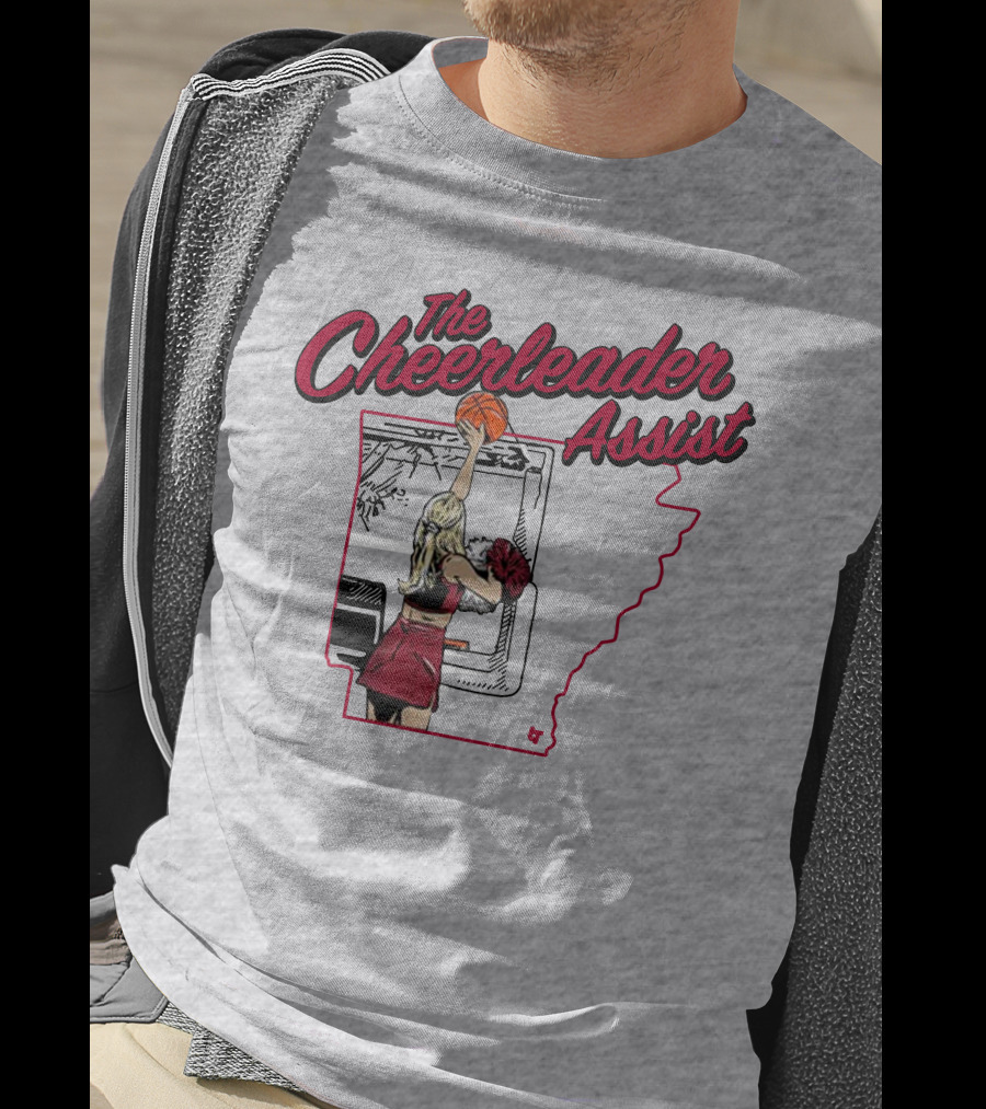The Cheerleader Assist Arkansas Basketball Rim Scene T-Shirt