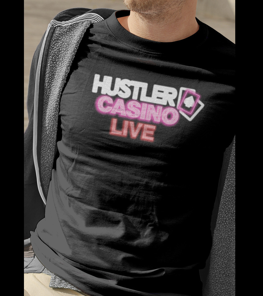 Hustler Casino Live Poker Cards Neon T-Shirt