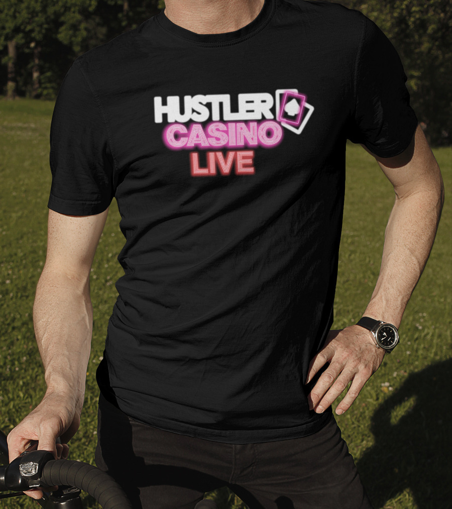 Hustler Casino Live Poker Cards Neon T-Shirt