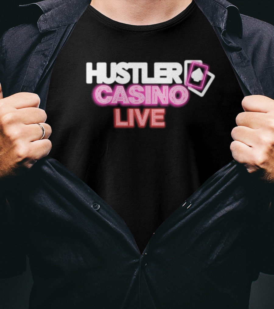 Hustler Casino Live Poker Cards Neon T-Shirt