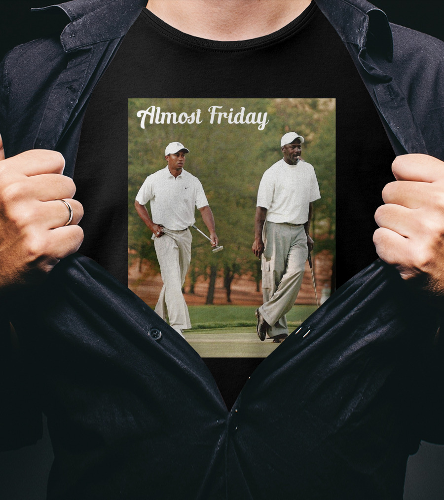 Almost Friday Golf Icons Walking Together T-Shirt