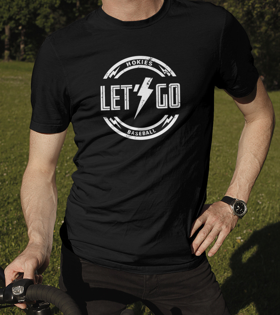 Hokies Baseball Let's Go Lightning Bolt T-Shirt