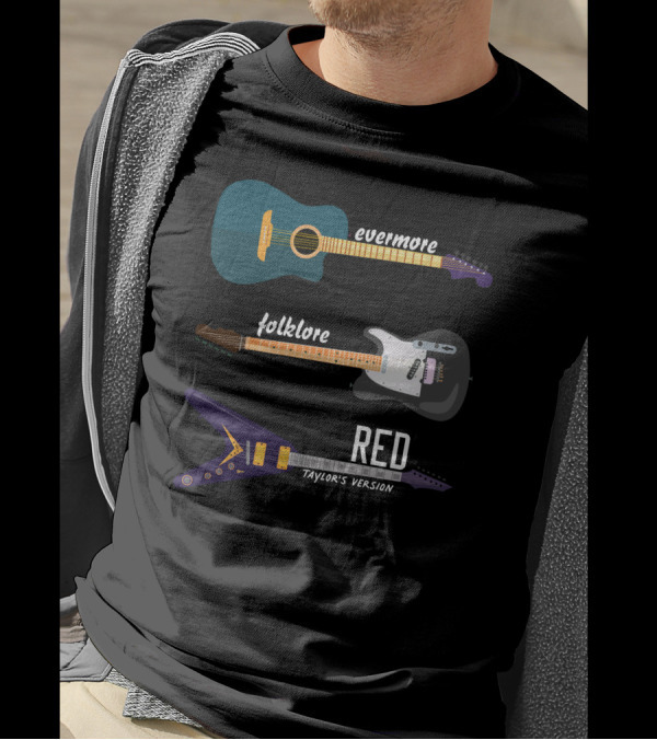 Evermore Folklore Red Taylor's Version Guitars T-Shirt
